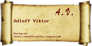 Adleff Viktor névjegykártya